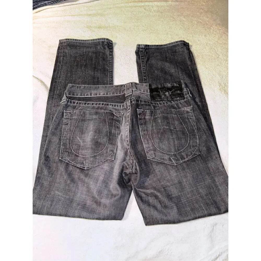 Vintage Y2K true religion black denim jeans size 33